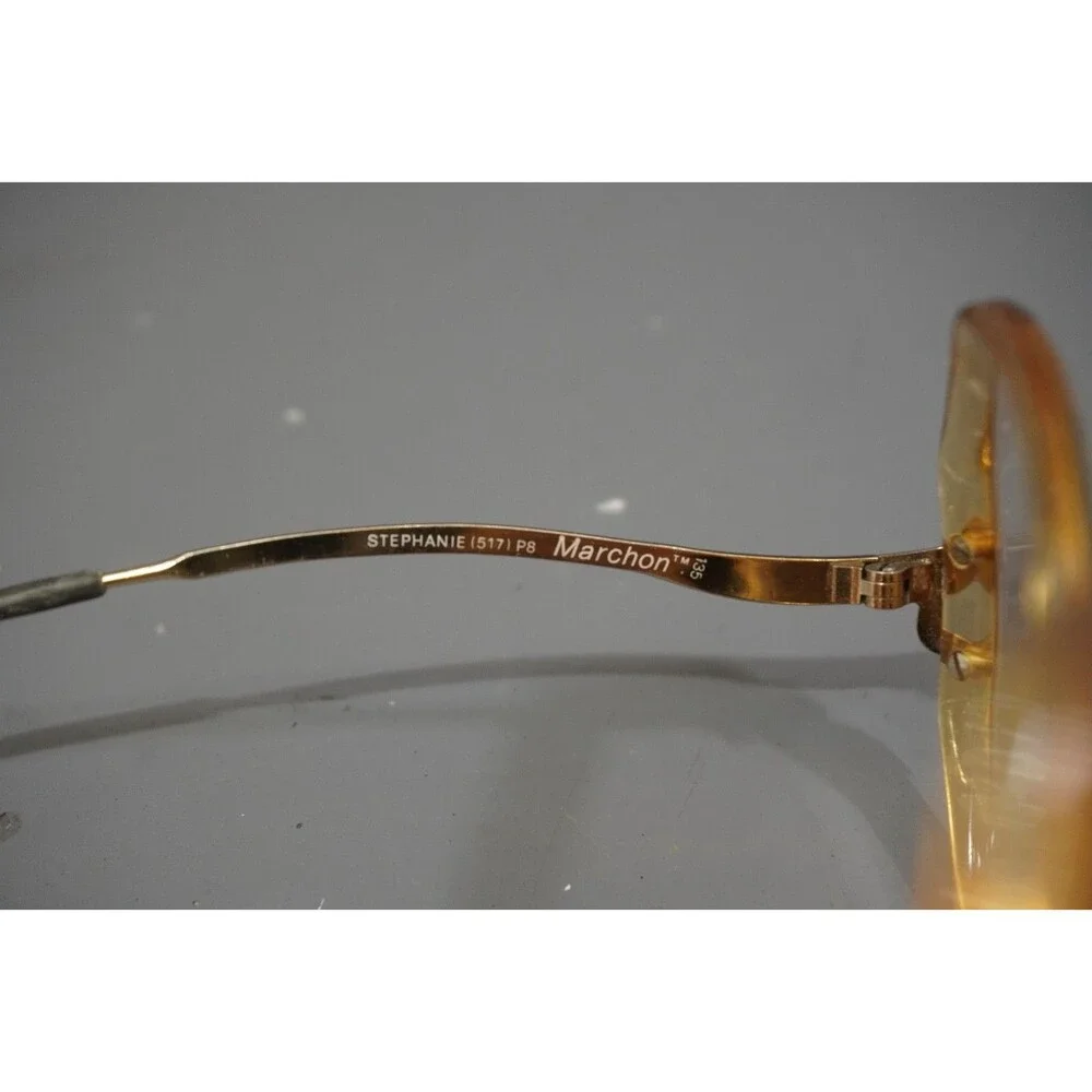 Vintage Marcolin Marchon STEPHANIE 517 P8 Eyeglasses Frame Amber 80s Italy